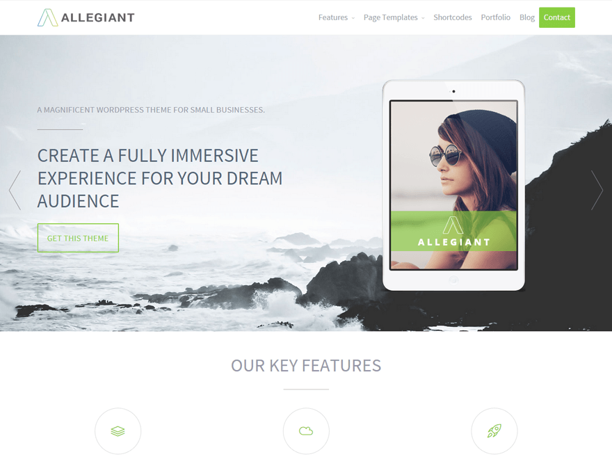 Allegiant Free Multipurpose WordPress Theme