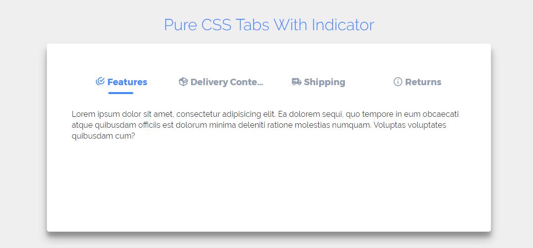 CSS Tab Menu With Indicator