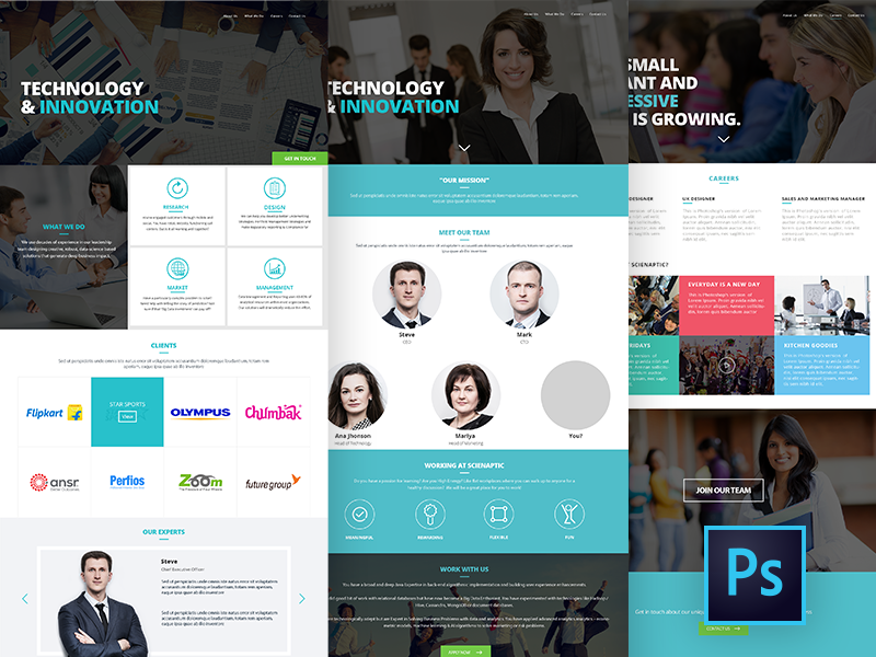 Corporate Website Design - Free PSD