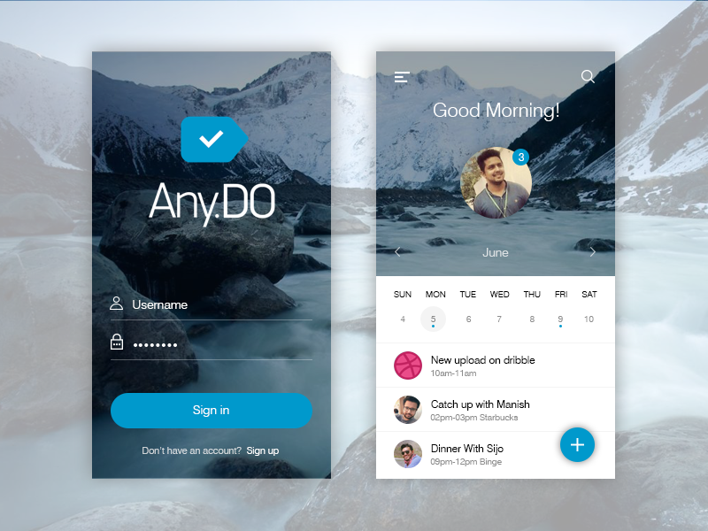 Login & Landing Screen - Daily UI 10 By Pakshep 