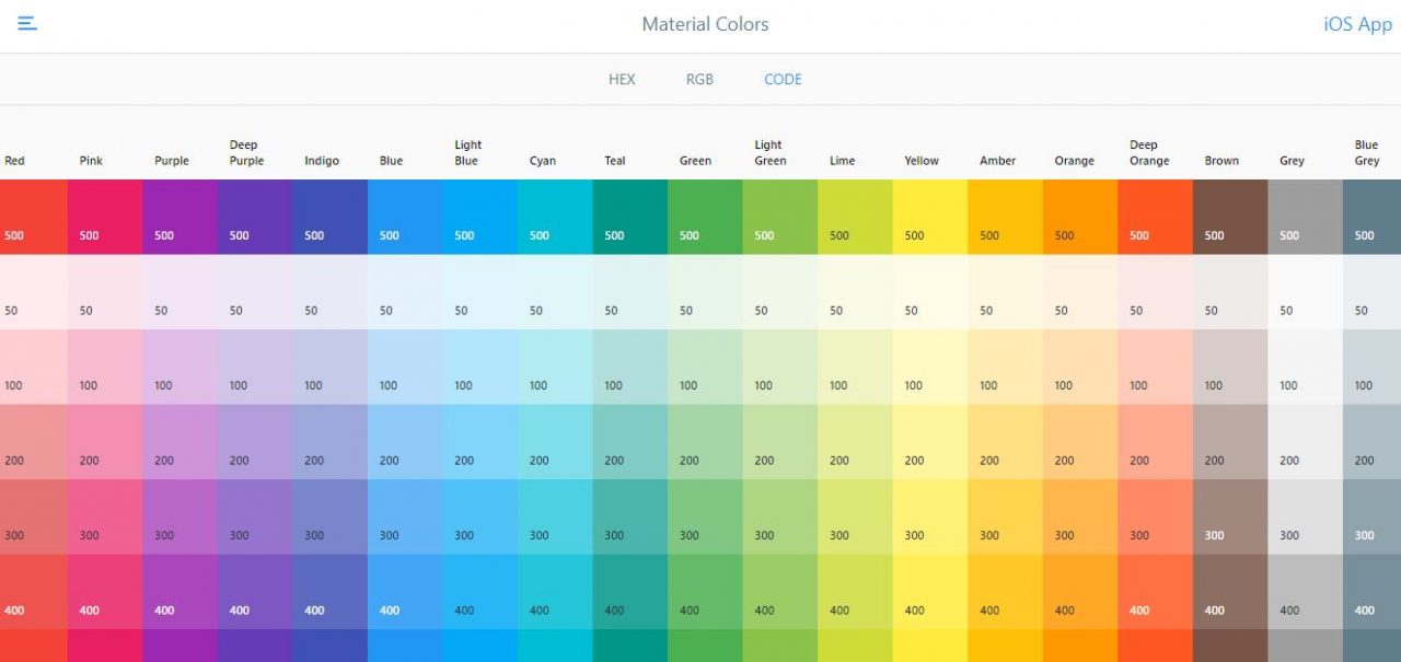 Material Colors - CosmicMind - Color Palette Generating Tools