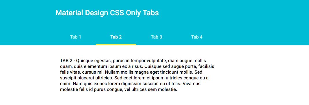 Material Design CSS Tab Menu