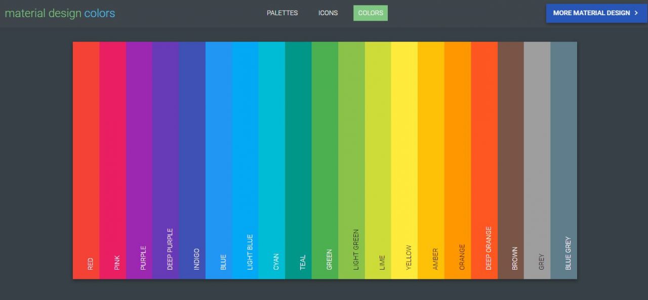 Material Design Colors:colour combination