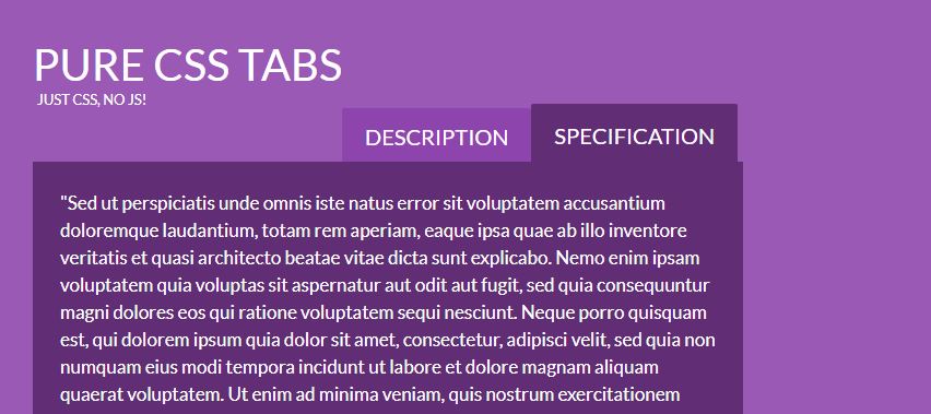 Pure CSS Tab Menu