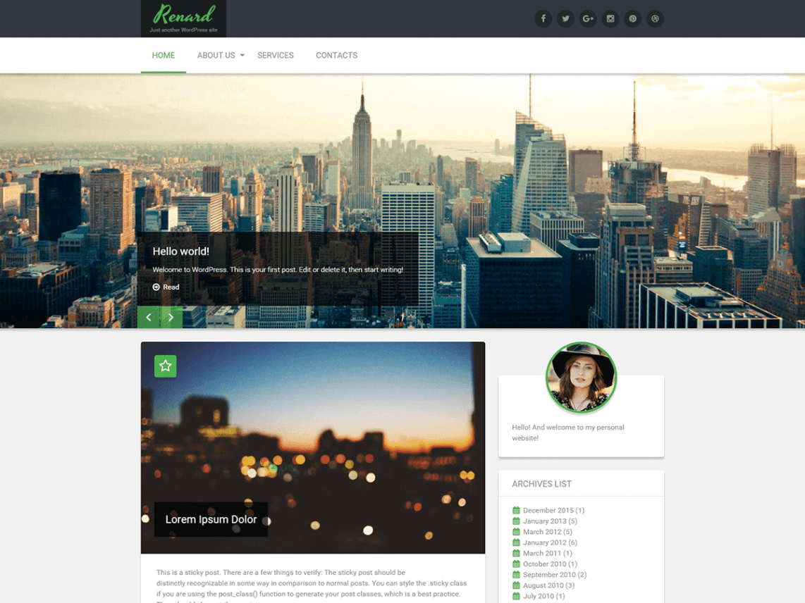 Renard Lightweight WordPress Theme