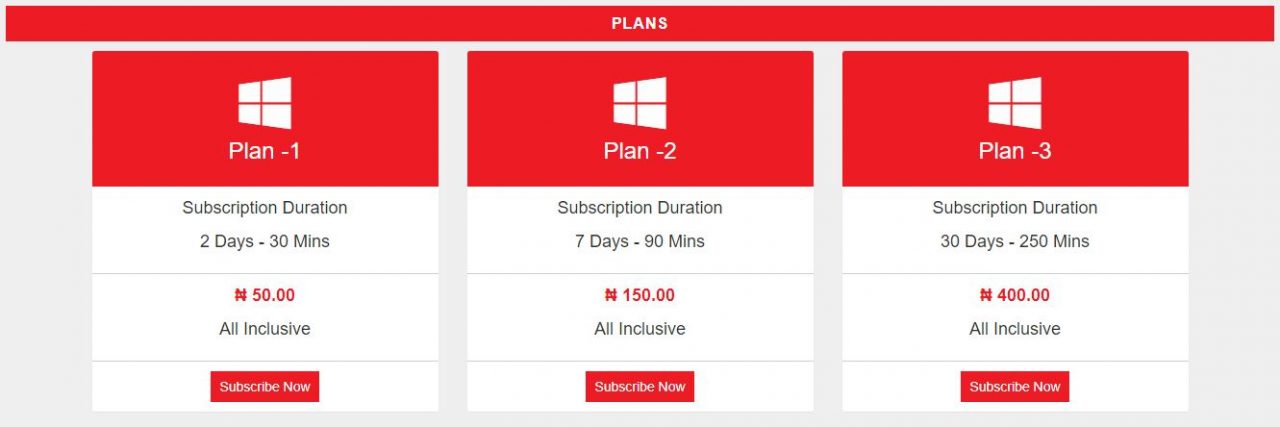 Simple Red Pricing Template