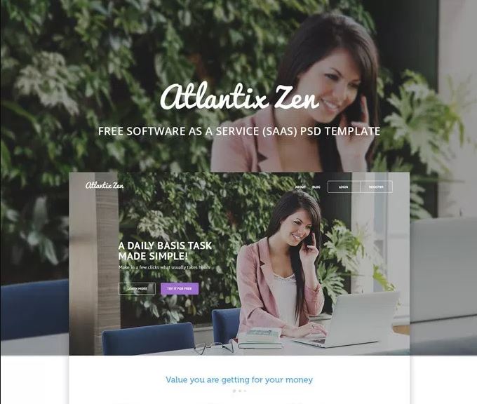 Atlantix Zen – SAAS free PSD web Template