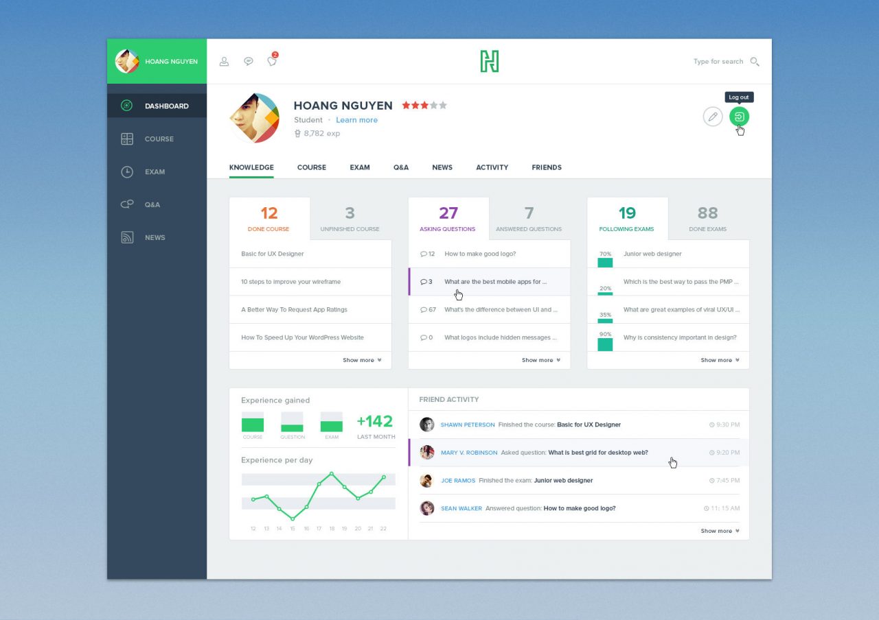 Course Dashboard UI