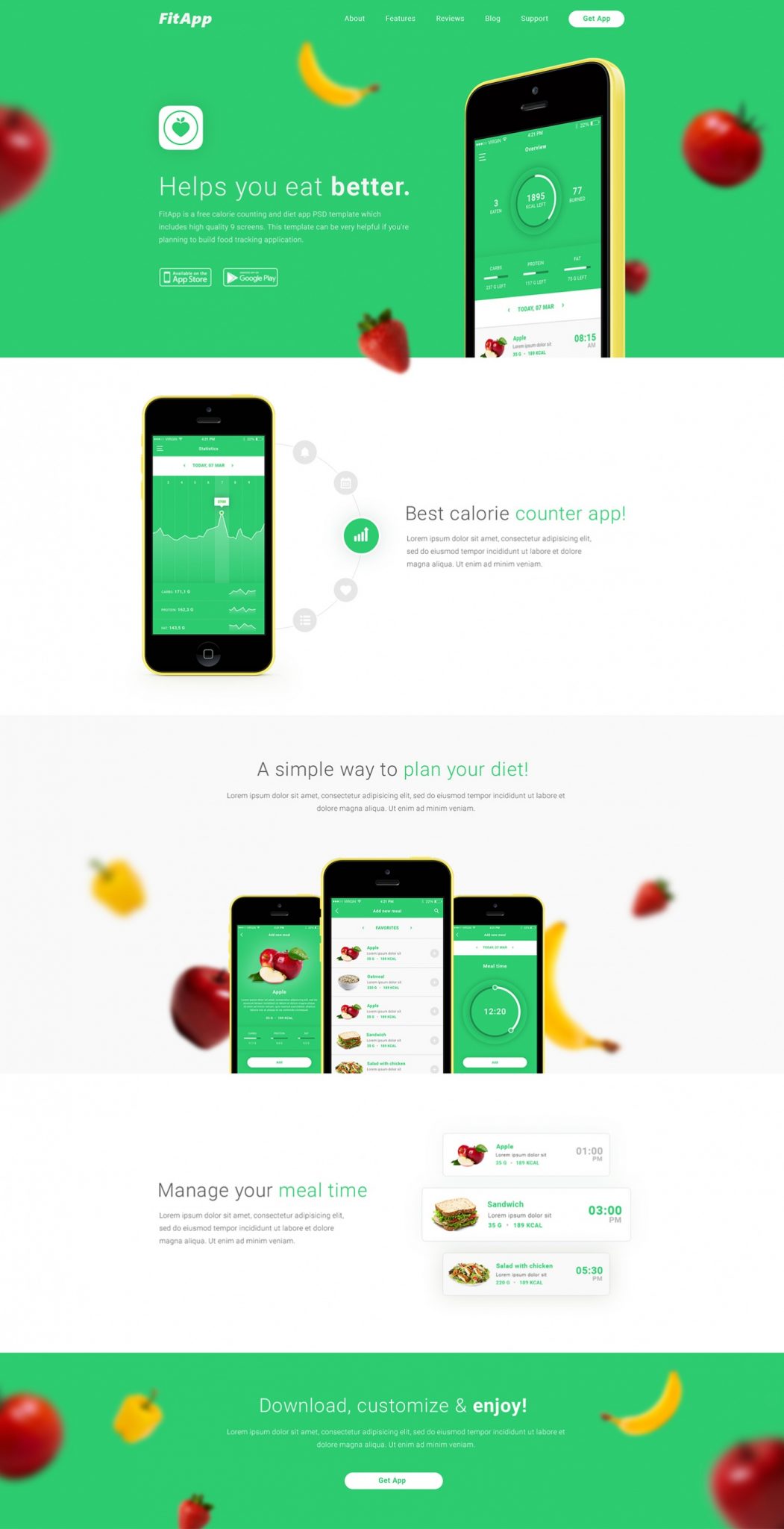 FitApp PSD Template