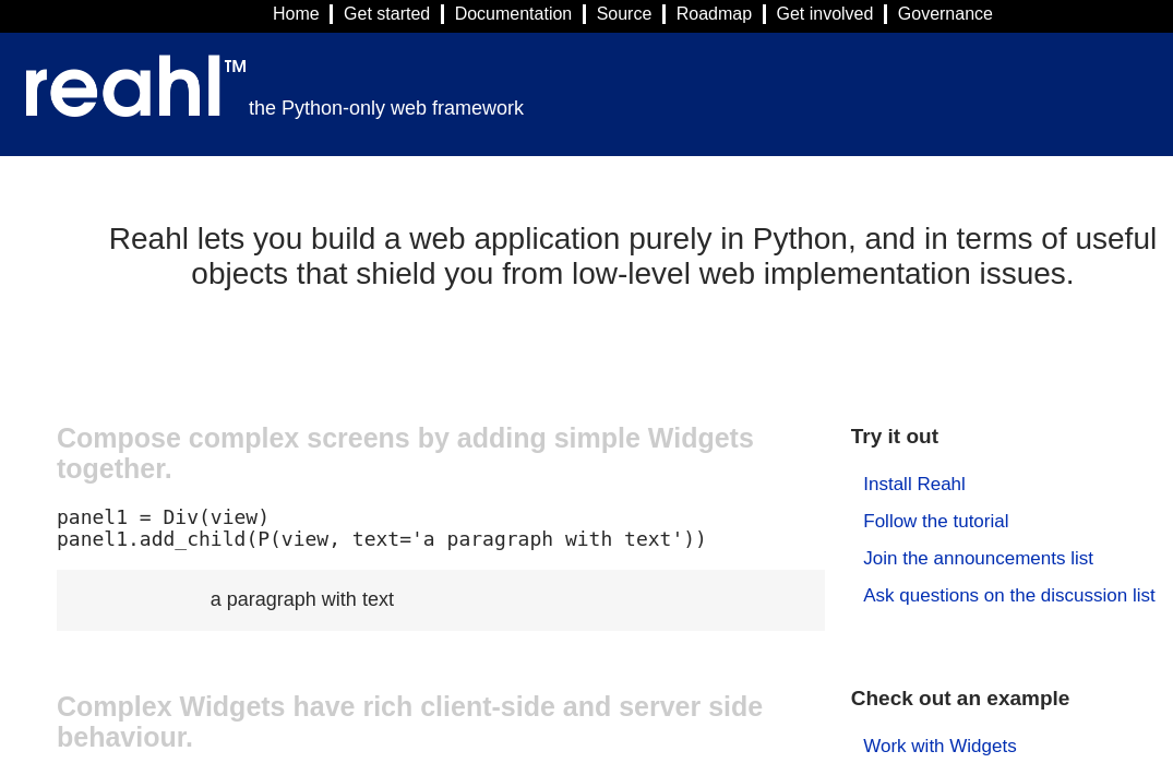 Reahl Python Frameworks