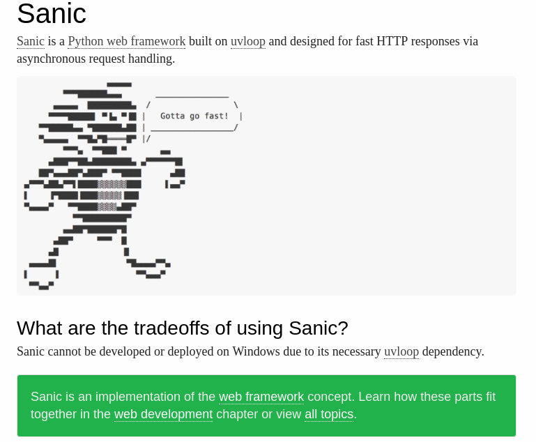 Sanic Python Framework