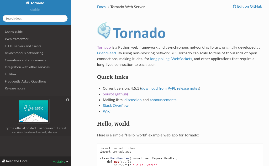 TORNADO Python Framework