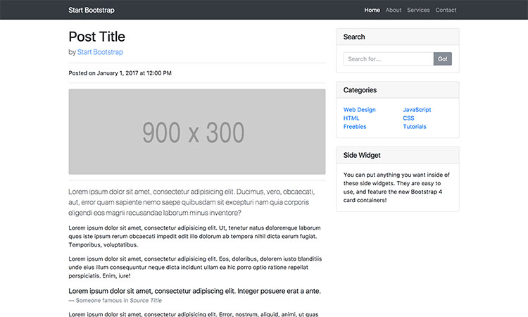 bootstrap post template