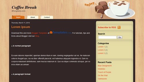 Coffee Break - Bootstrap Blogger Template