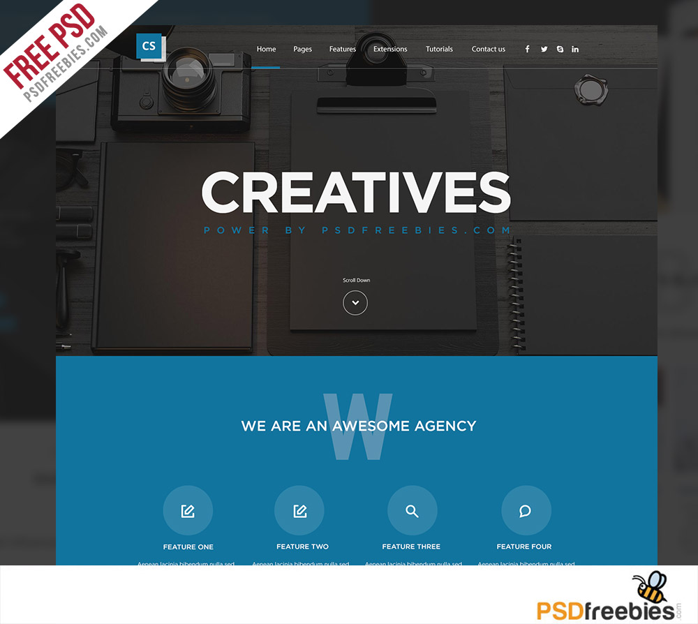 Creative Digital Agency Website Template Free PSD