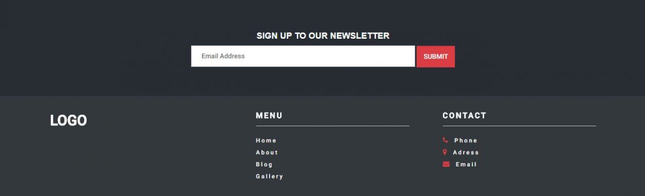 Footer Menu Newsletter