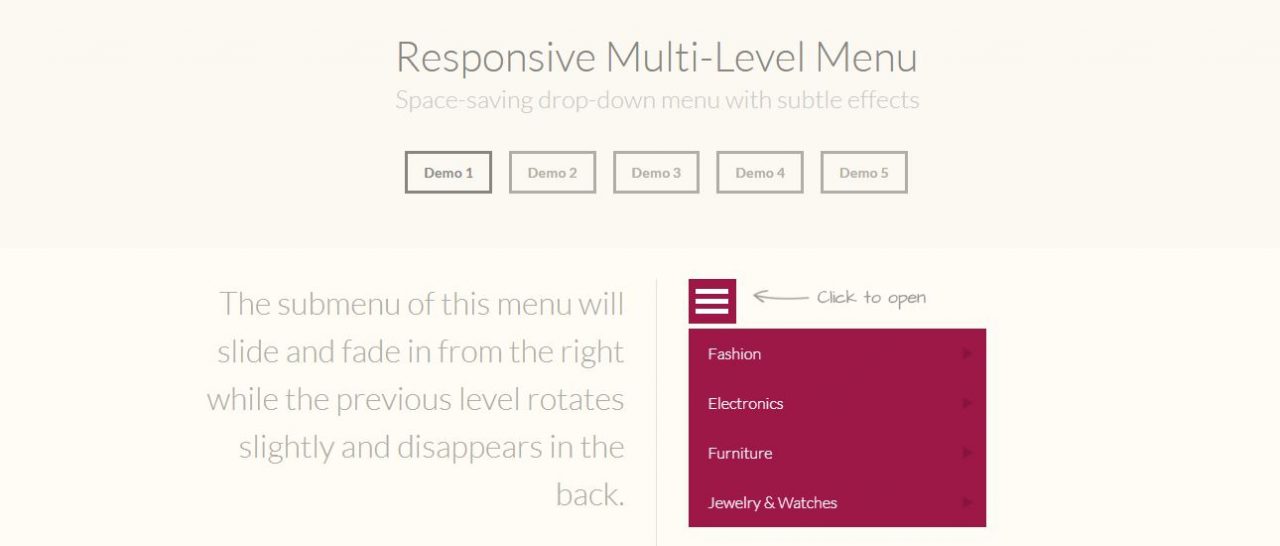 Responsive Multi-Level Menu