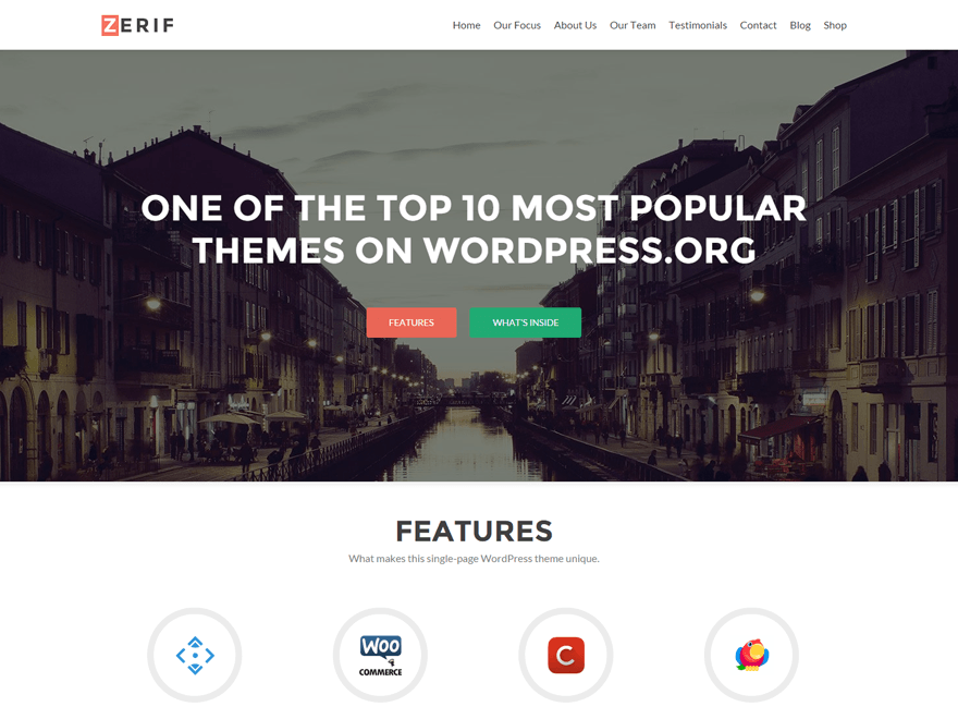 Zerif lite - Free WordPress Theme Frameworks