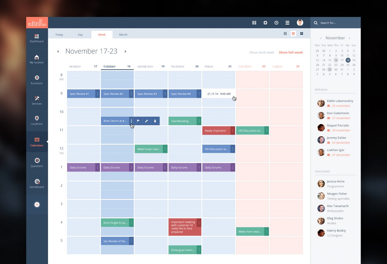 Material Design Calendar App UI Design OnAirCode