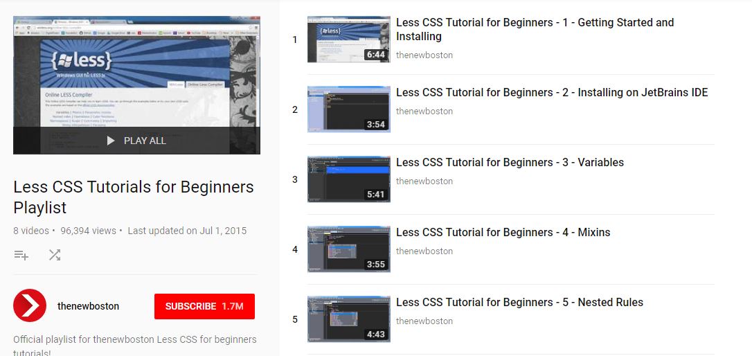LESS CSS Tutorial for Beginners (Video)