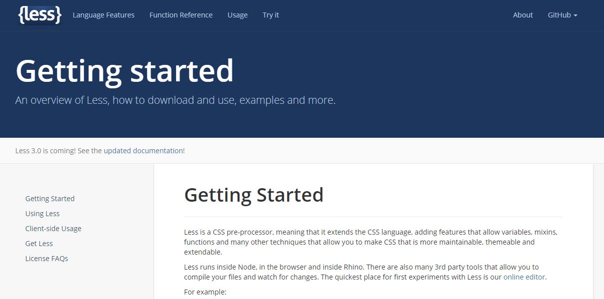 LESS - Getting Started