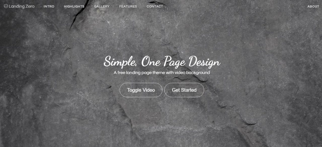 Landing Zero - One Page Design