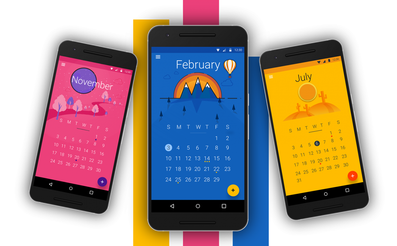 Material Design Calendar App UI Design OnAirCode