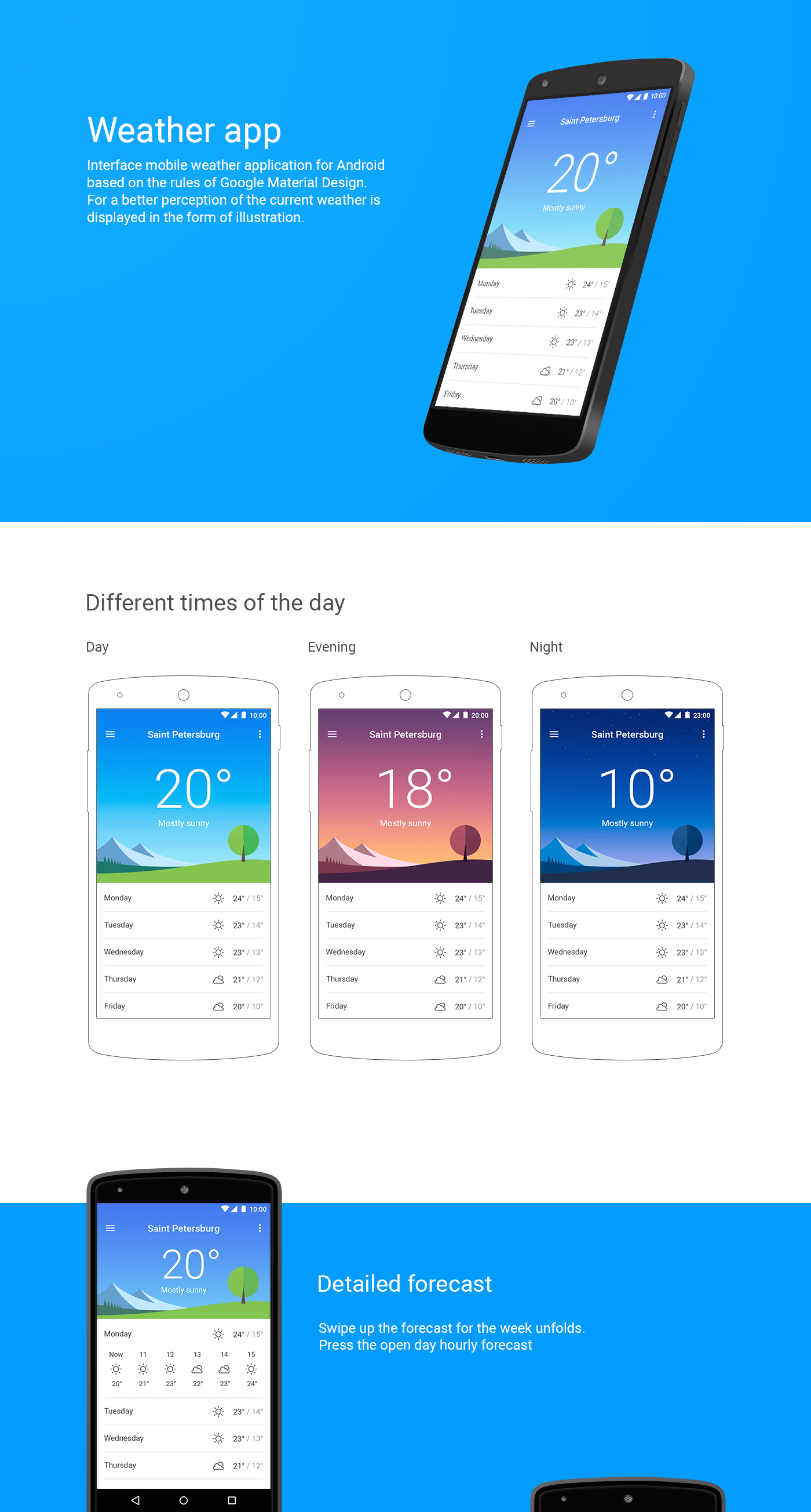 Material Design Weather App UI