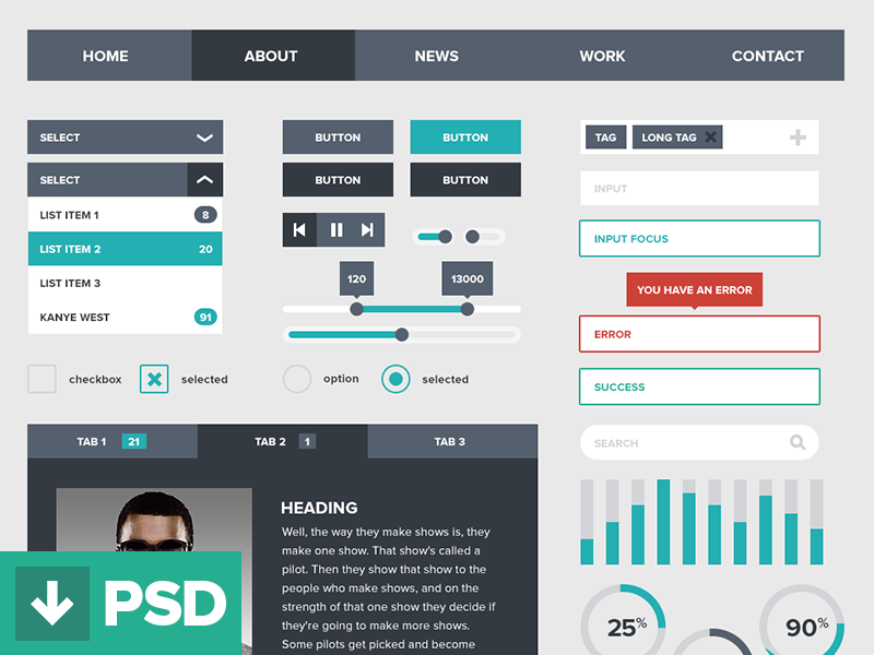 PSD Flat UI Kit