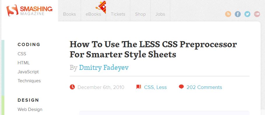 Smashing Magazine LESS Tutorial