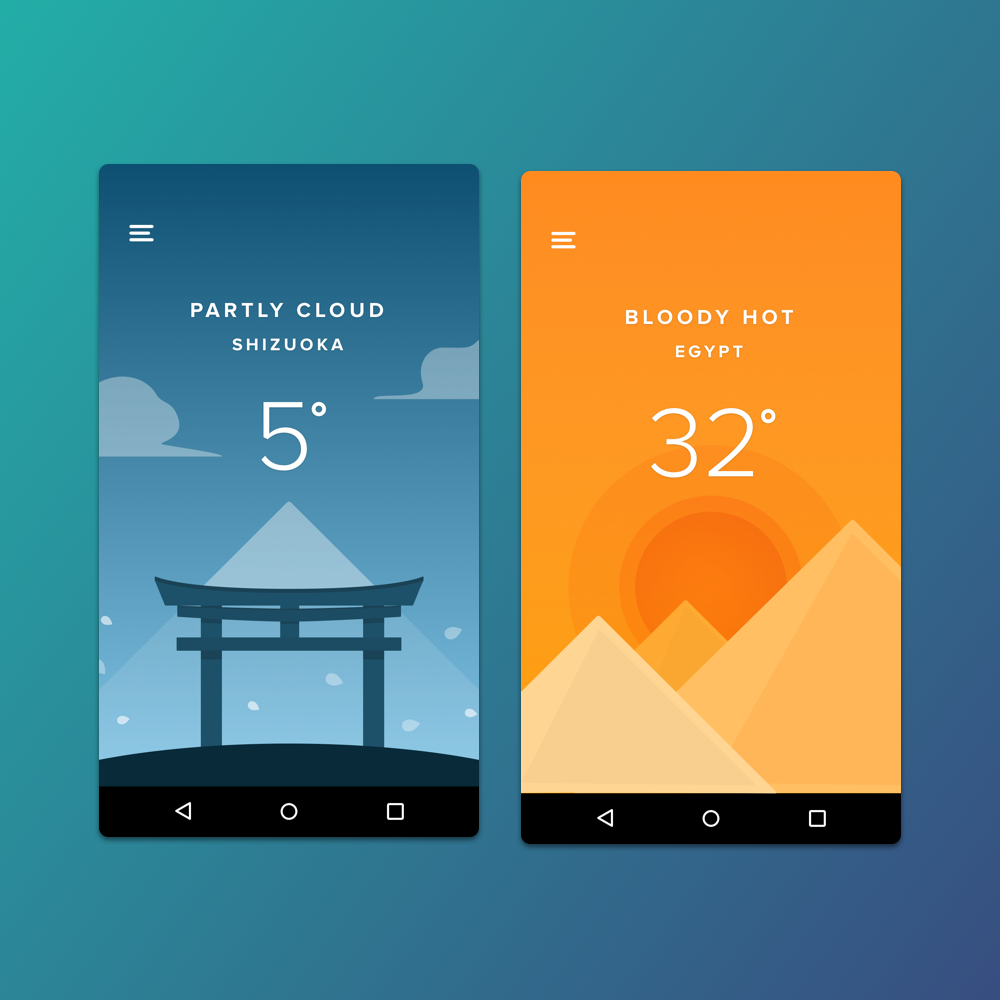 Android Weather App UI Design - OnAirCode