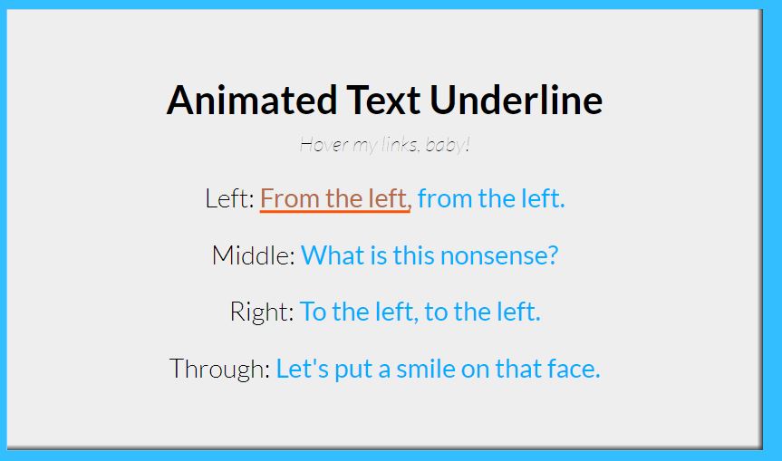 Animated Text Underline Code