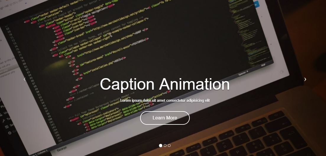 Bootstrap Slider Full Screen with Animations