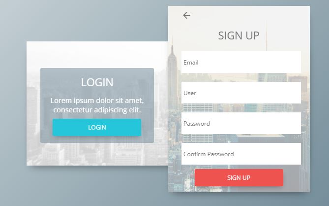 Login and Sign Up Form Concept