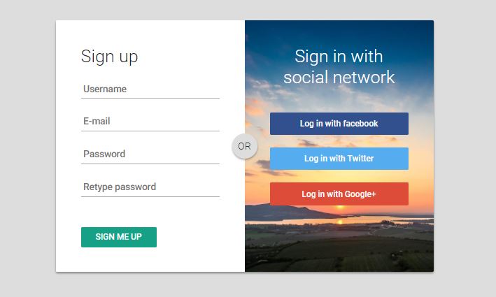 Material Design Sign Up Form