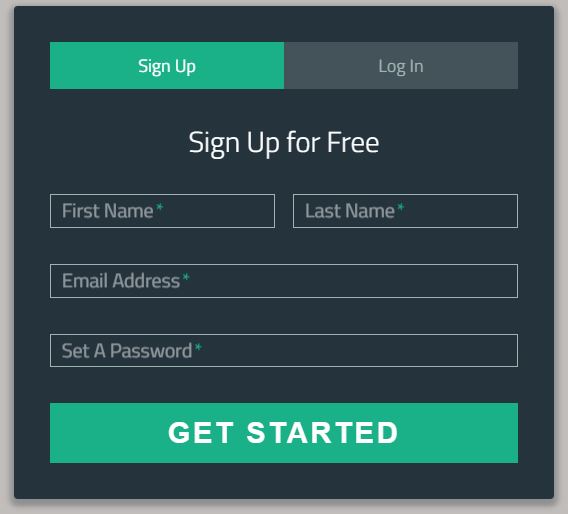 Sign Up Login Form