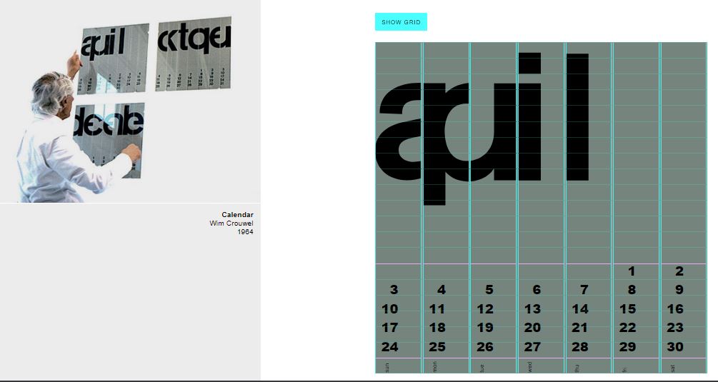 Wim Crouwel's Calendar CSS Grid