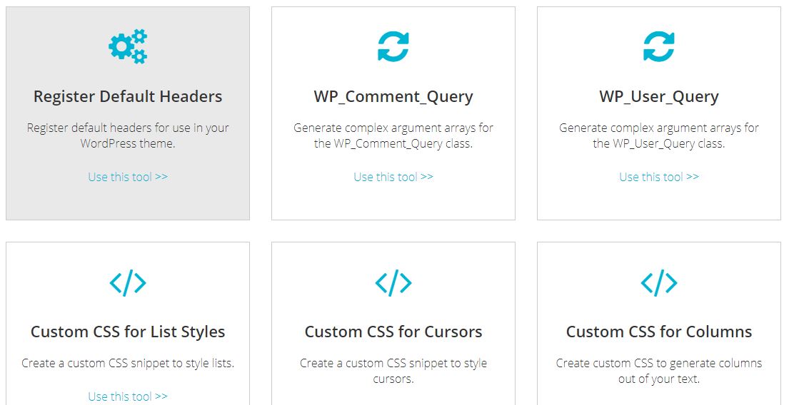 WordPress Code Generators