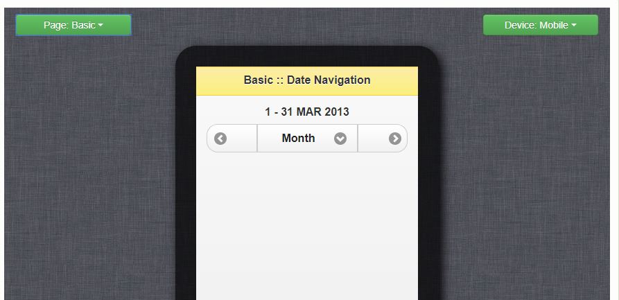 jQuery Mobile Date Navigation