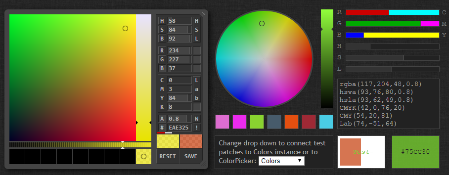 ColorPicker - Advance JavaScript Color Picker