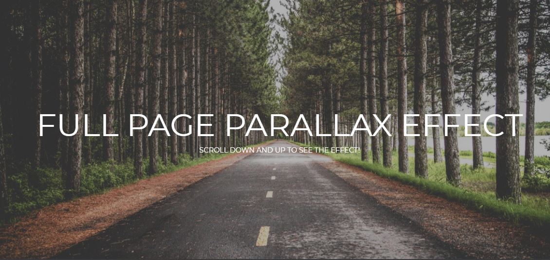 Full Page Parallax Scroll Effect