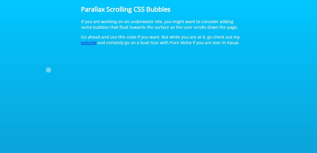 Parallax Scrolling CSS Bubbles