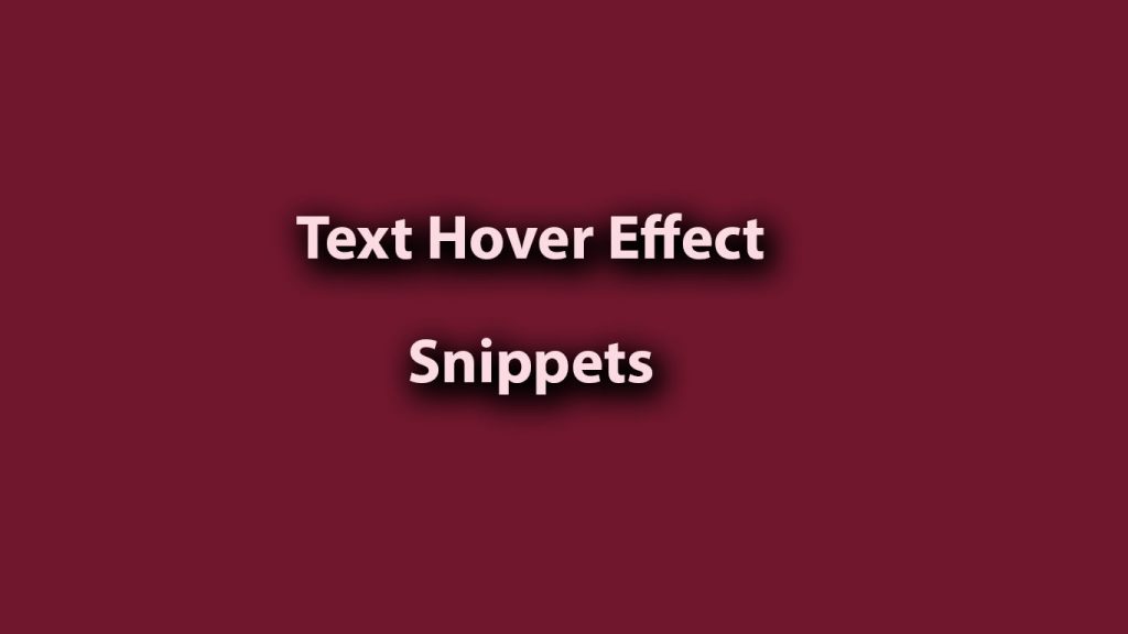 Text Hover Effects