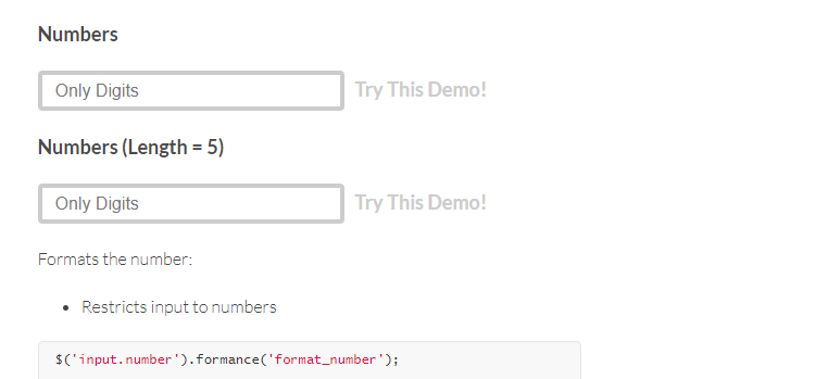 jQuery Formance