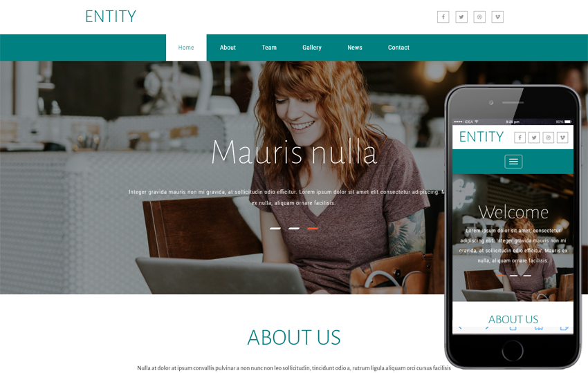 Entity - Corporate Bootstrap Responsive Template
