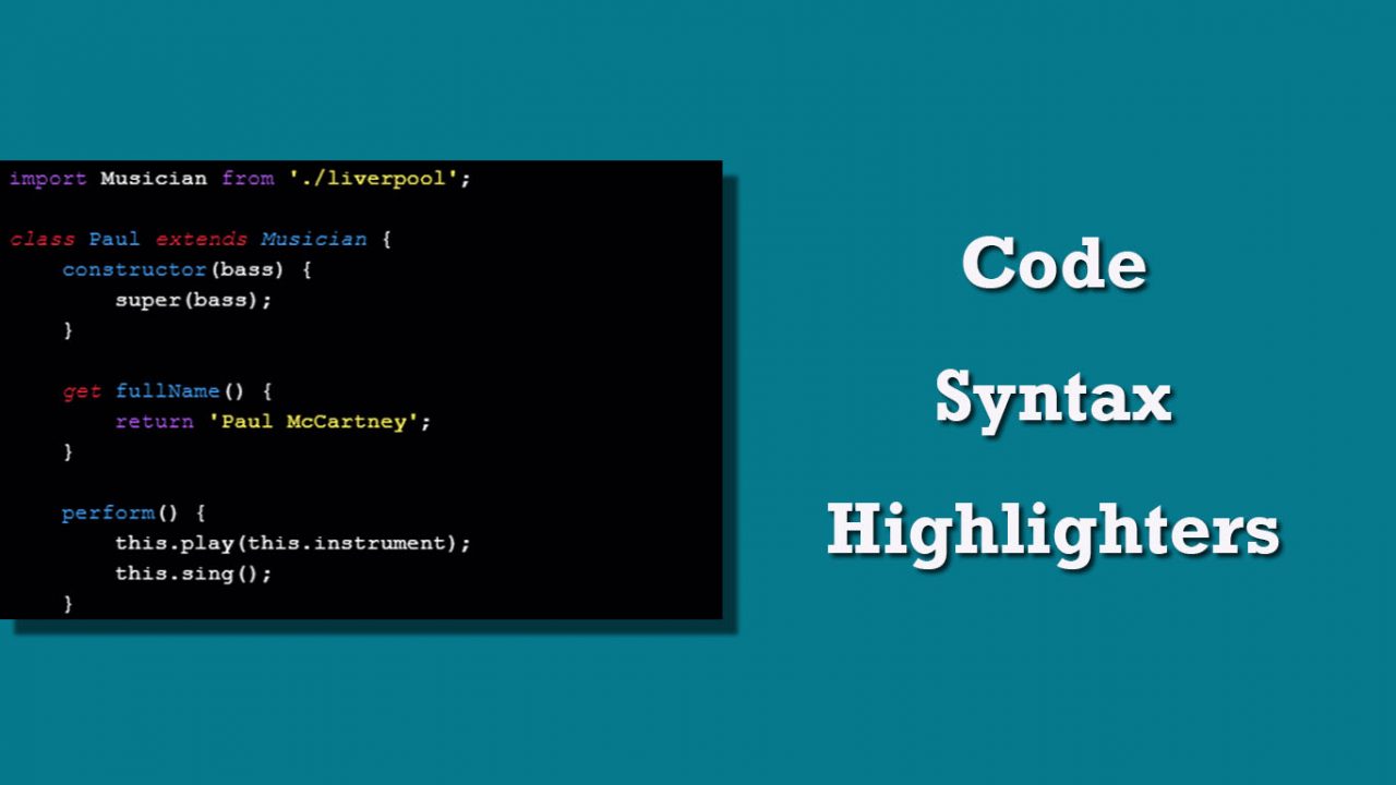 JavaScript Code Syntax Highlighters