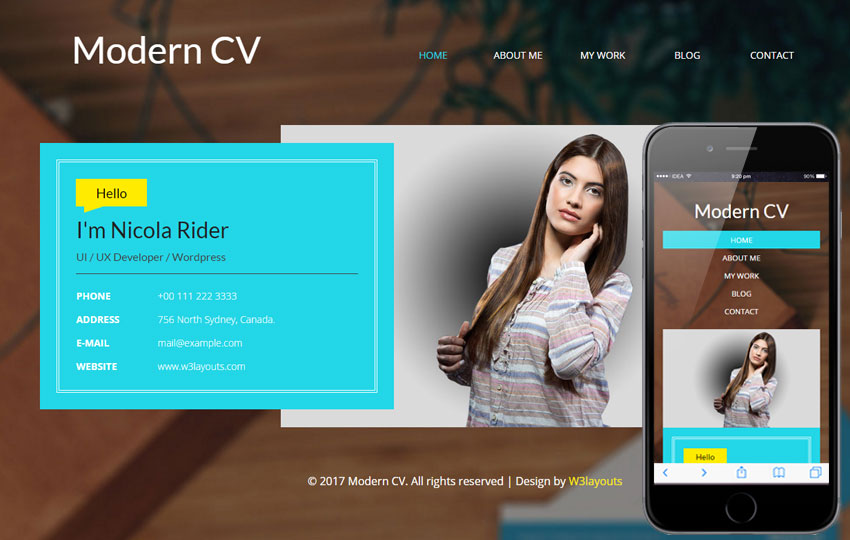 modern cv - personal mobile web template
