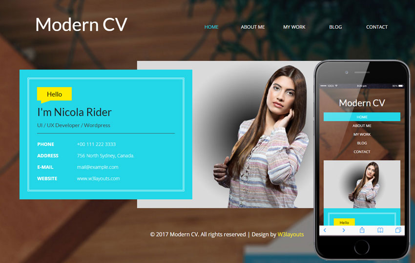 Modern CV - Personal Mobile Web Template