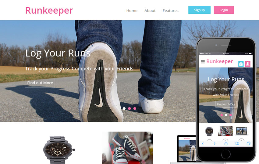 Runkeeper - Mobile Responsive Web Template