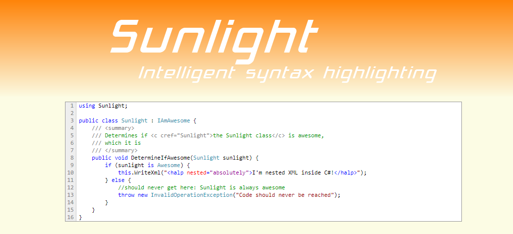 Sunlight: Intelligent Syntax Highlighting